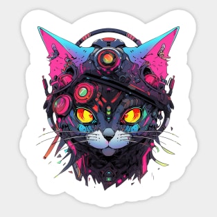 cyborg cat Sticker